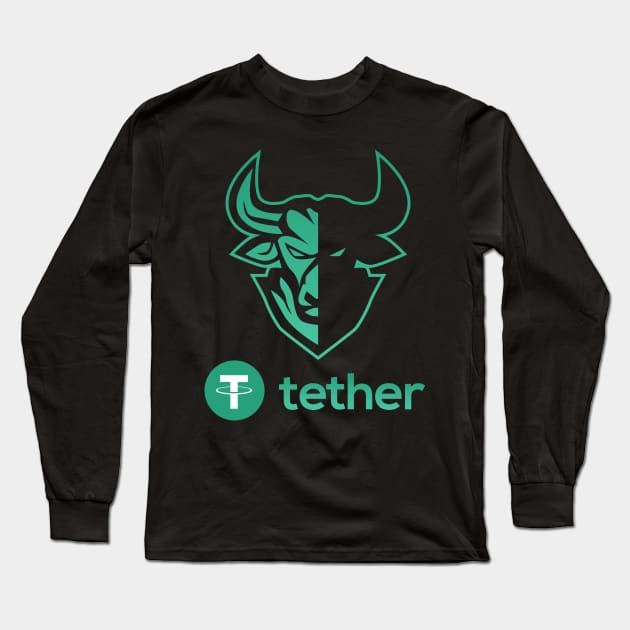 tether coin Crypto coin Crytopcurrency Long Sleeve T-Shirt by JayD World